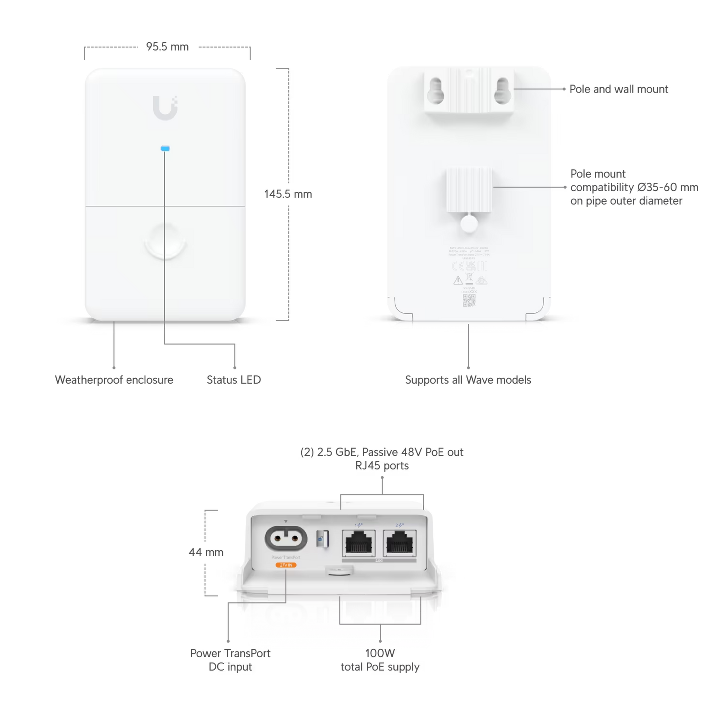 Ubiquiti UACC-Dual-Power-Injector UISP Dual-Power Injector