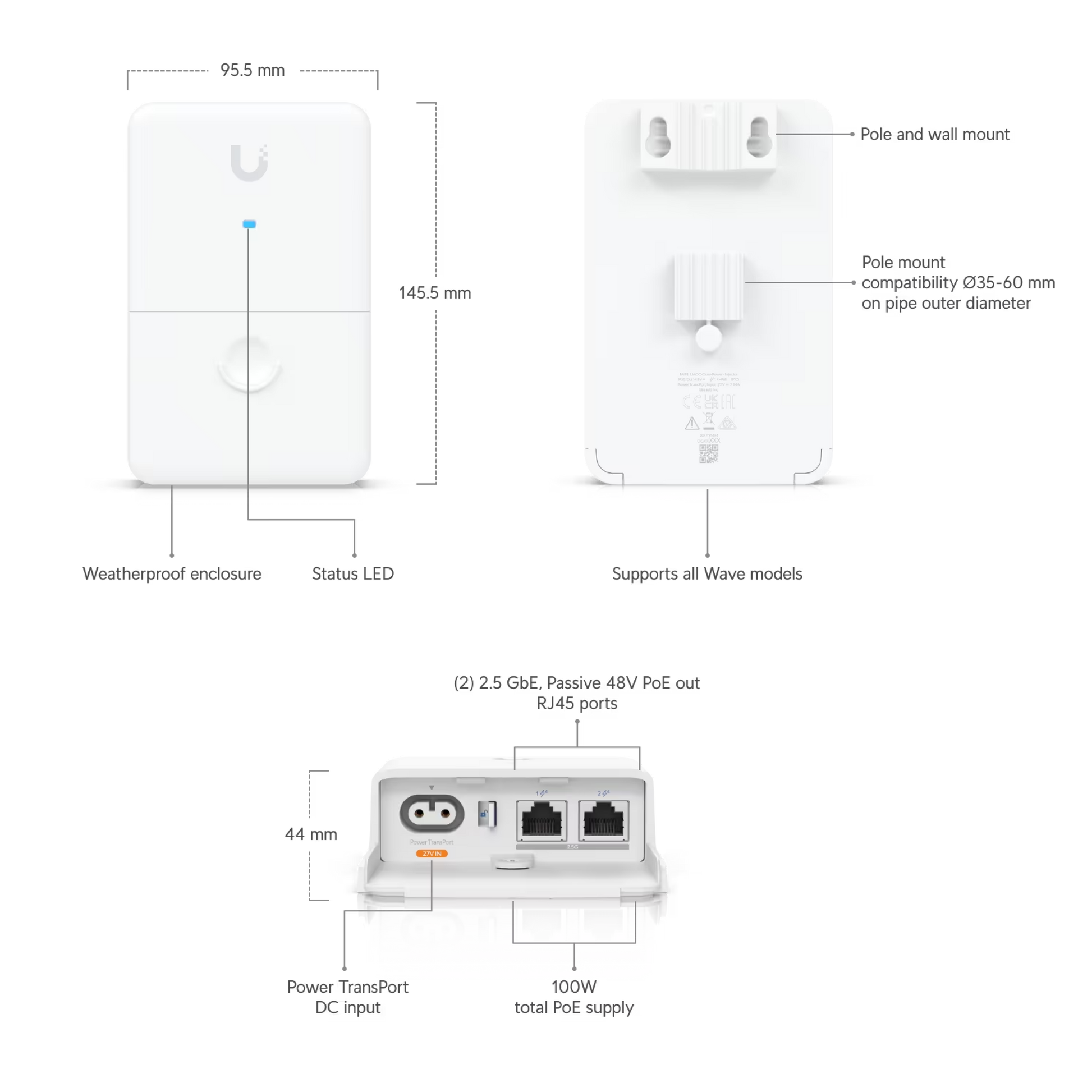 Ubiquiti UACC-Dual-Power-Injector UISP Dual-Power Injector