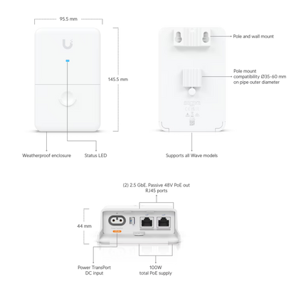 Ubiquiti UACC-Dual-Power-Injector UISP Dual-Power Injector