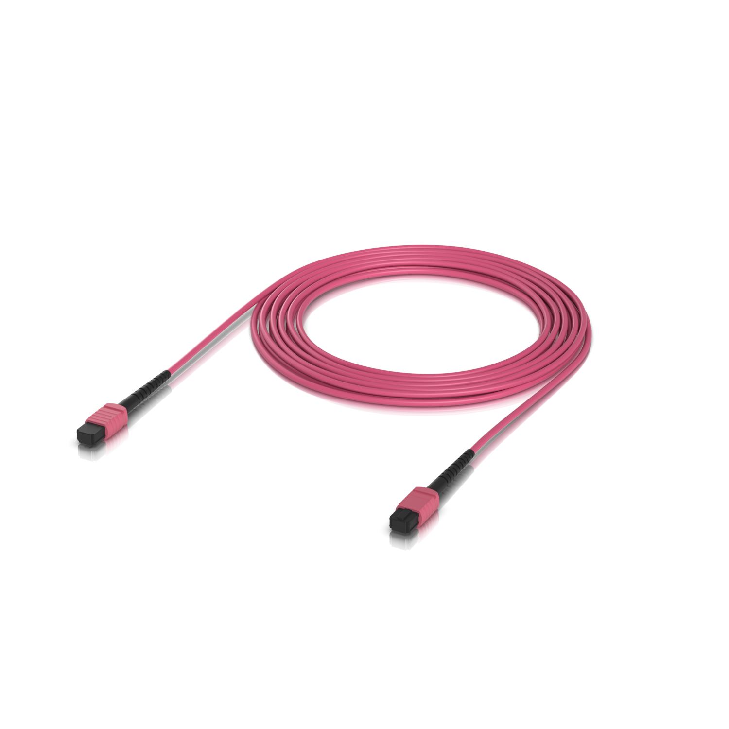 Ubiquiti UACC-OFC-MA-MPMP-5M UniFi OM4 MPO-12 UPC Fiber Patch Cable viewed from the rear showing visible ports and connection sockets.