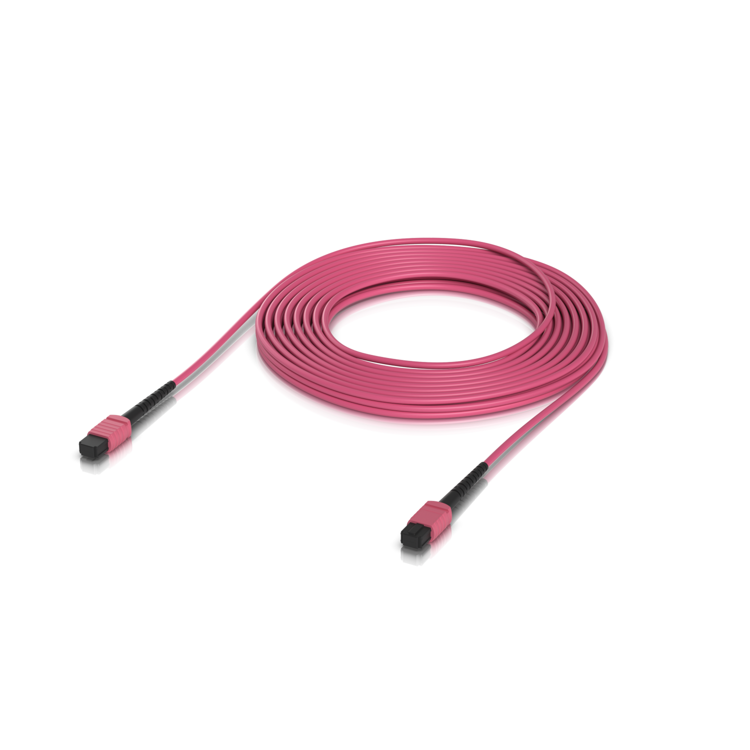 Back-panel view of the Ubiquiti UACC-OFC-MA-MPMP-10M UniFi OM4 MPO-12 UPC Fiber Patch Cable showing visible ports and connection sockets.