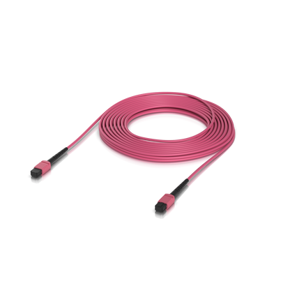 Back-panel view of the Ubiquiti UACC-OFC-MA-MPMP-10M UniFi OM4 MPO-12 UPC Fiber Patch Cable showing visible ports and connection sockets.