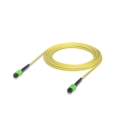 Ubiquiti UACC-OFC-SA-MPMP-5M UniFi OS2 MPO-12 APC Fiber Patch Cable viewed from the rear showing visible ports and connection sockets.