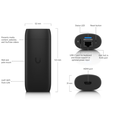 Build features of the Ubiquiti UC-Cast-Pro UniFi Display Cast Pro