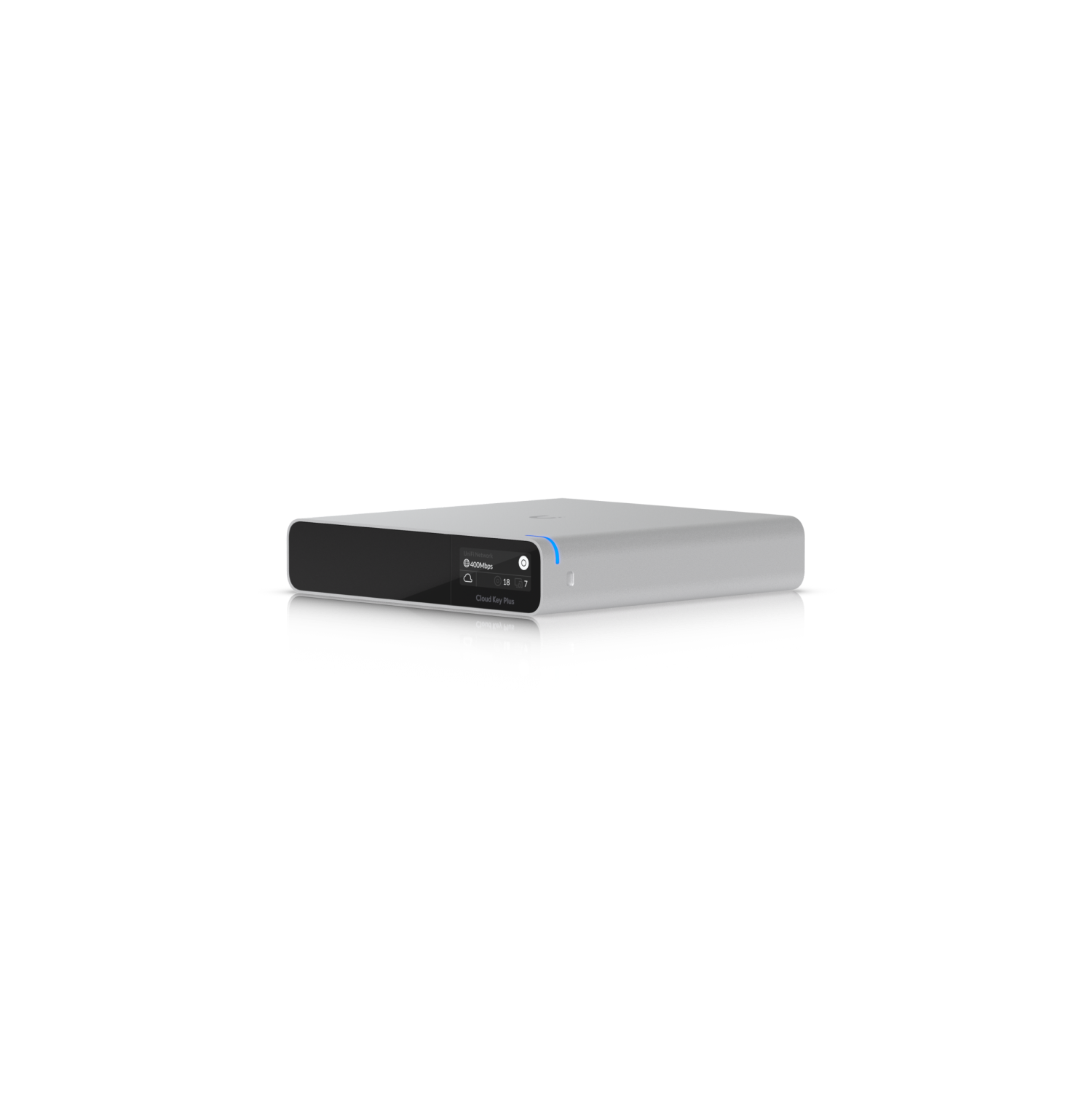 Perspective view of the Ubiquiti UCK-G2-SSD UniFi CloudKey+