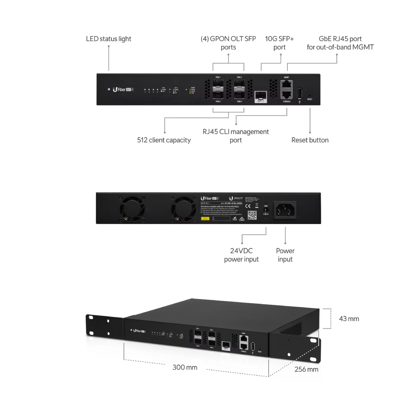 Ubiquiti UF-OLT-4 UISP Fiber OLT 4 GPON Optical Line Terminal