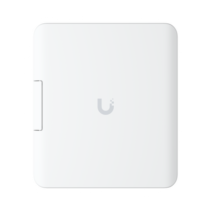Front view of the closed Ubiquiti UISP Fiber Outdoor Terminal Box UACC-UF-Terminal-Box with secure enclosure cover