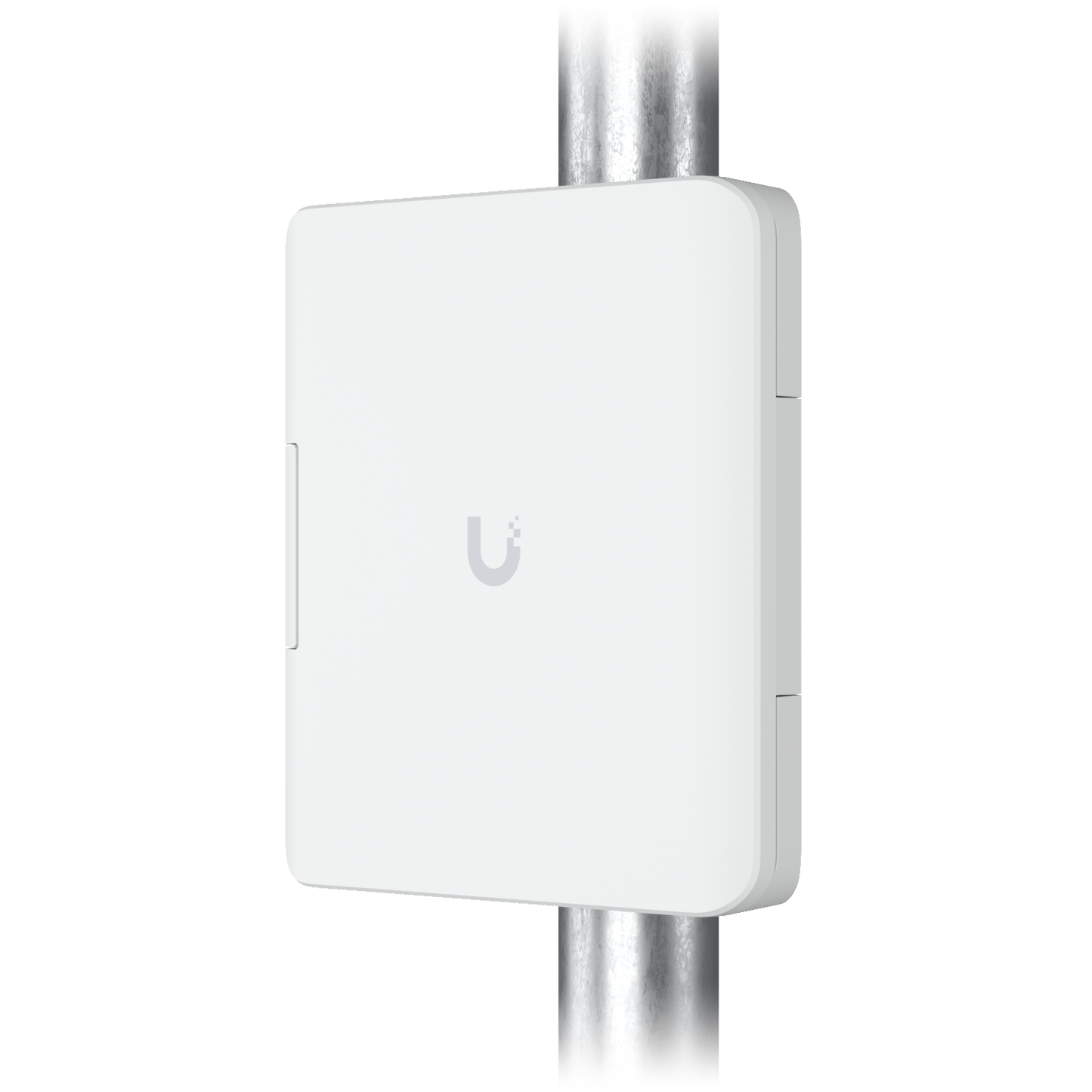 Ubiquiti UACC-UF-Terminal-Box UISP Fiber Outdoor Terminal Box mounted vertically on an outdoor pole