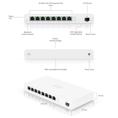 Ubiquiti UISP-R UISP Router Eight-port Gigabit PoE