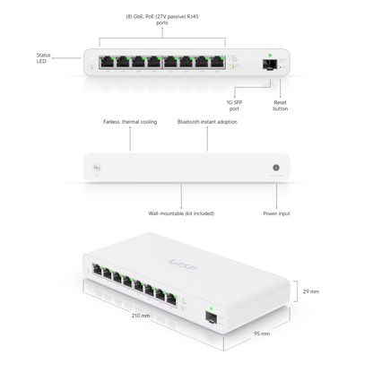 Ubiquiti UISP-S UISP Switch Layer 2 Gigabit PoE Switch