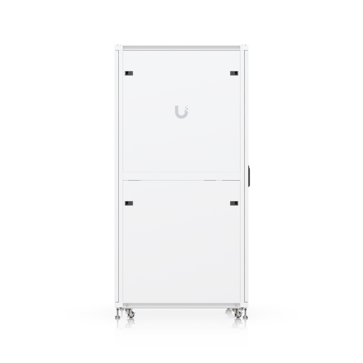 Ubiquiti UACC-Rack-42U-1000-G UniFi 42U rack cabinet rear view with removable rear panels and caster wheels