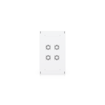 Top view of Ubiquiti UACC-Rack-42U-1000-P 42U rack cabinet showing four circular fan mounting positions on the roof panel.
