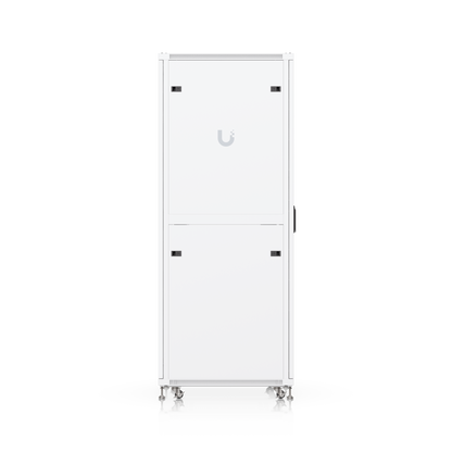 Ubiquiti UACC-Rack-42U-800-G UniFi 42U Rack Cabinet rear view showing removable lockable rear panels and casters
