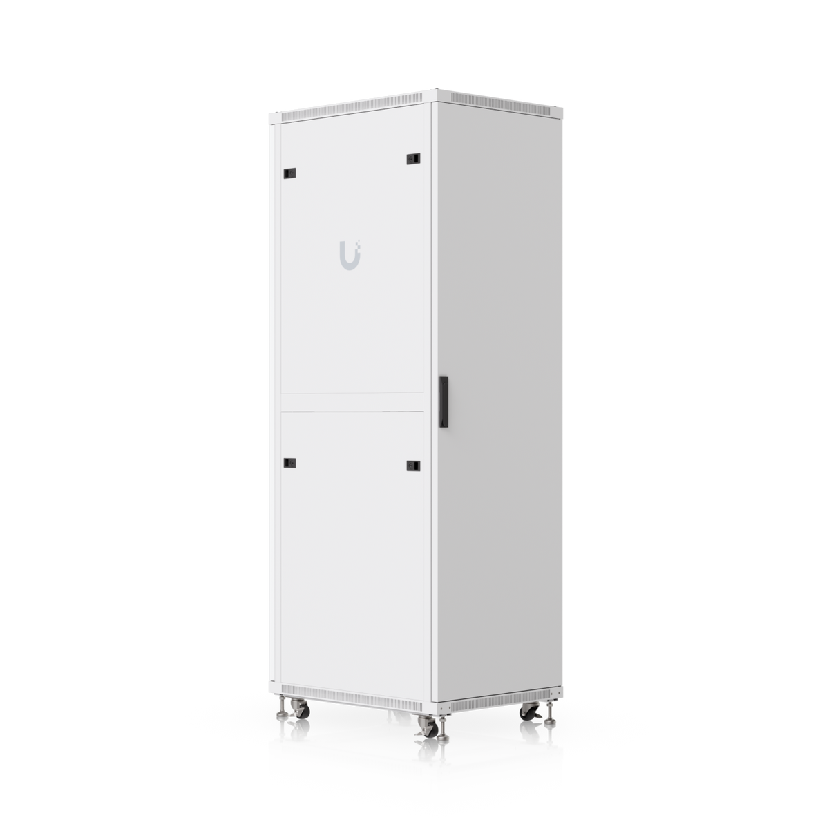 Ubiquiti UACC-Rack-42U-800-G UniFi 800mm 42U Rack Cabinet rear side view with solid panels, locks and front door handle