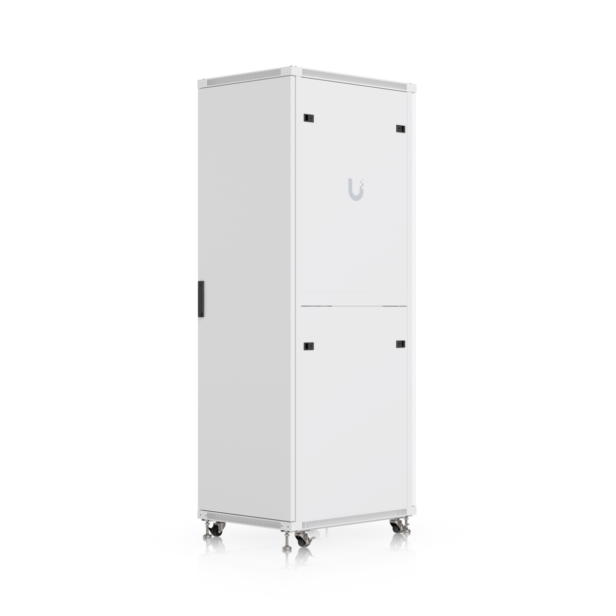 Ubiquiti UACC-Rack-42U-800-G UniFi 42U Rack Cabinet rear three-quarter view with removable solid side and rear panels