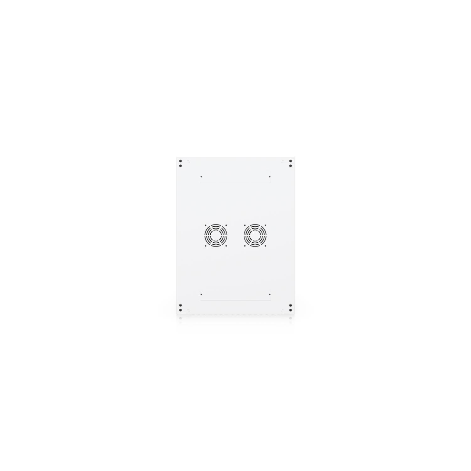 Top view of Ubiquiti UACC-Rack-42U-800-P cabinet showing dual cooling fan mounting points