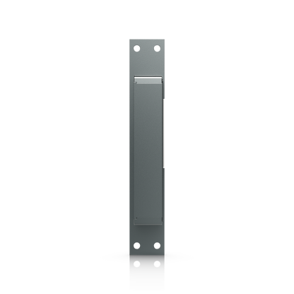 Ubiquiti UACC-Lock-Strike-Secure-8mm UniFi Narrow 8mm Fail-Secure Strike Lock rear view showing the enclosed housing and four faceplate mounting holes.