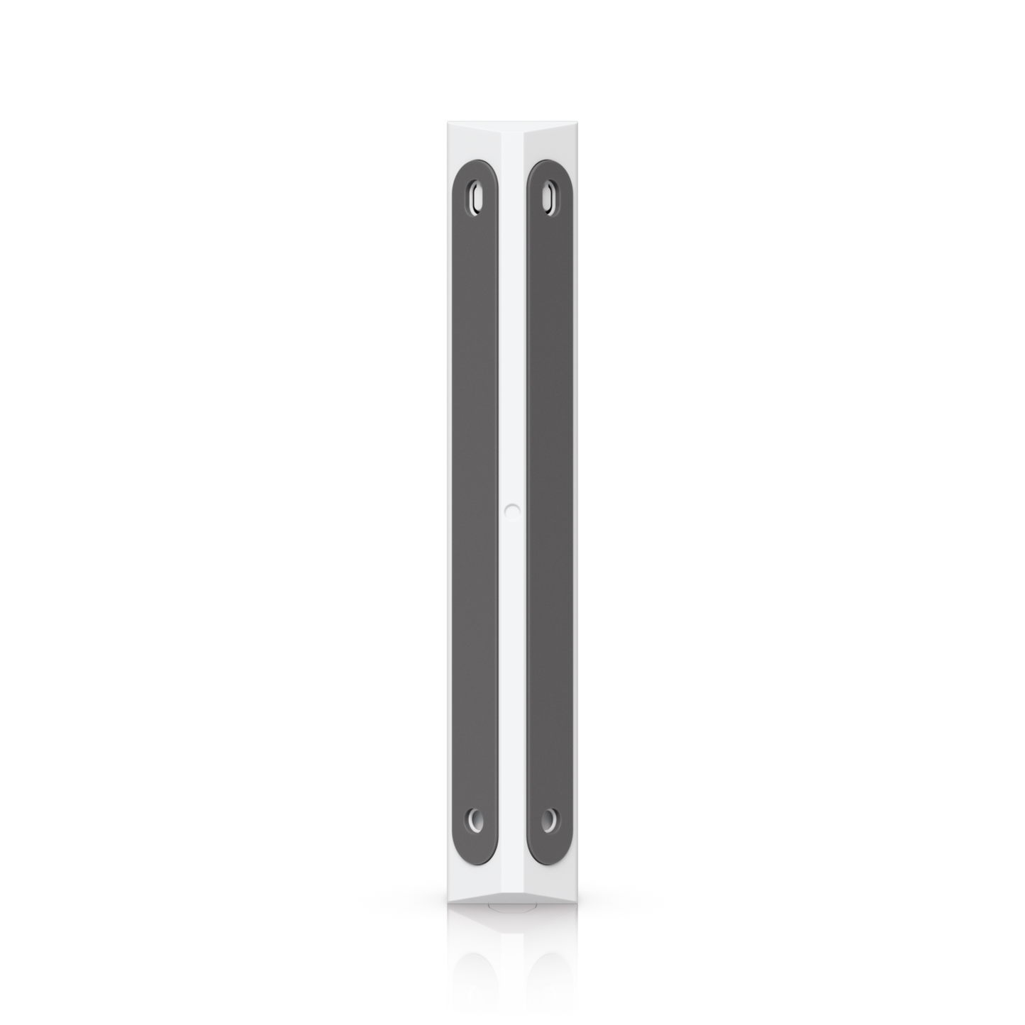 Rear corner view of the Ubiquiti USL-GlassBreak sensor showing recessed mounting strips and fixing openings