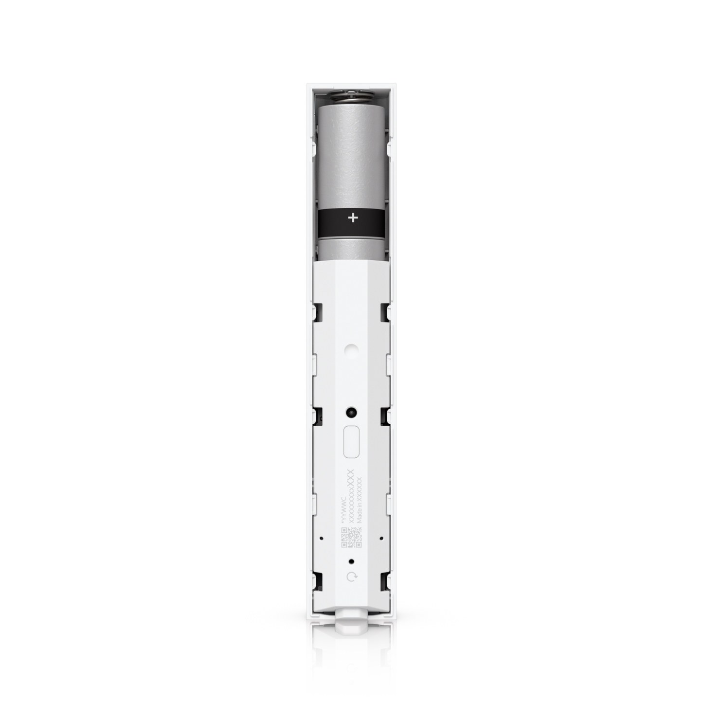 Ubiquiti USL-GlassBreak UniFi sensor open with battery installed and internal controls visible