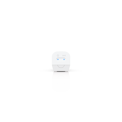 Bottom view of the Ubiquiti USL-GlassBreak UniFi Glass Break Sensor with illuminated status indicators