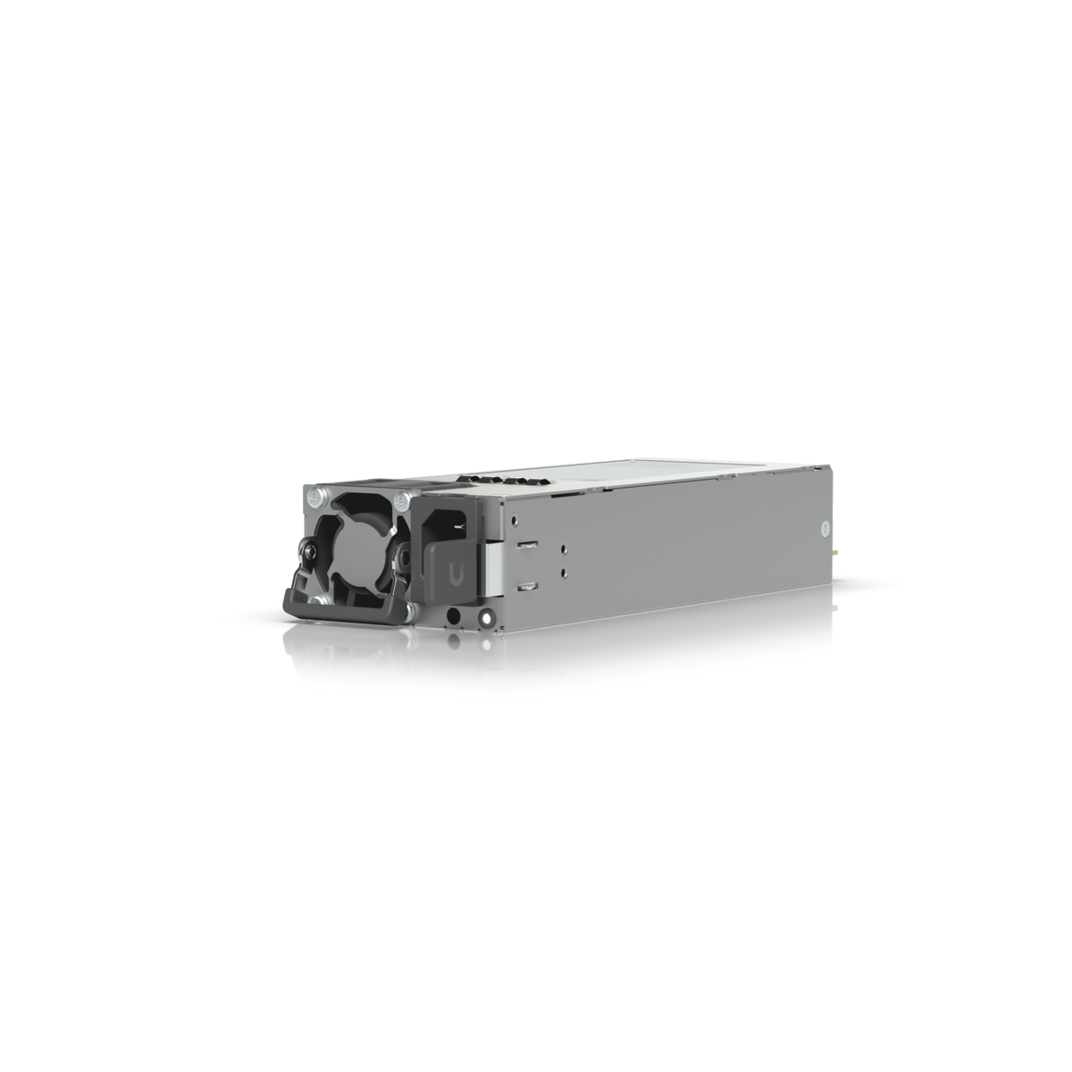 Ubiquiti UACC-PSU-12V-150W UniFi 150W hot-swappable power module, low side angle with cooling fan, IEC inlet and release handle