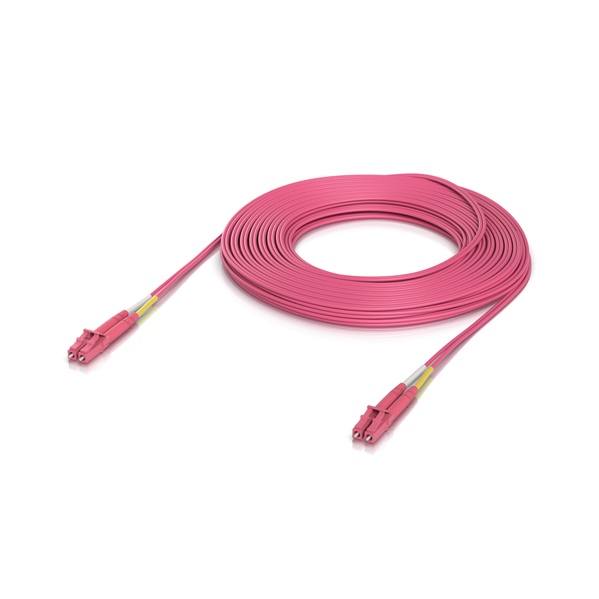 Ubiquiti UACC-OFC-M2-LULU-15M UniFi OM4 duplex LC UPC fiber patch cable 15m coiled with LC connectors at both ends