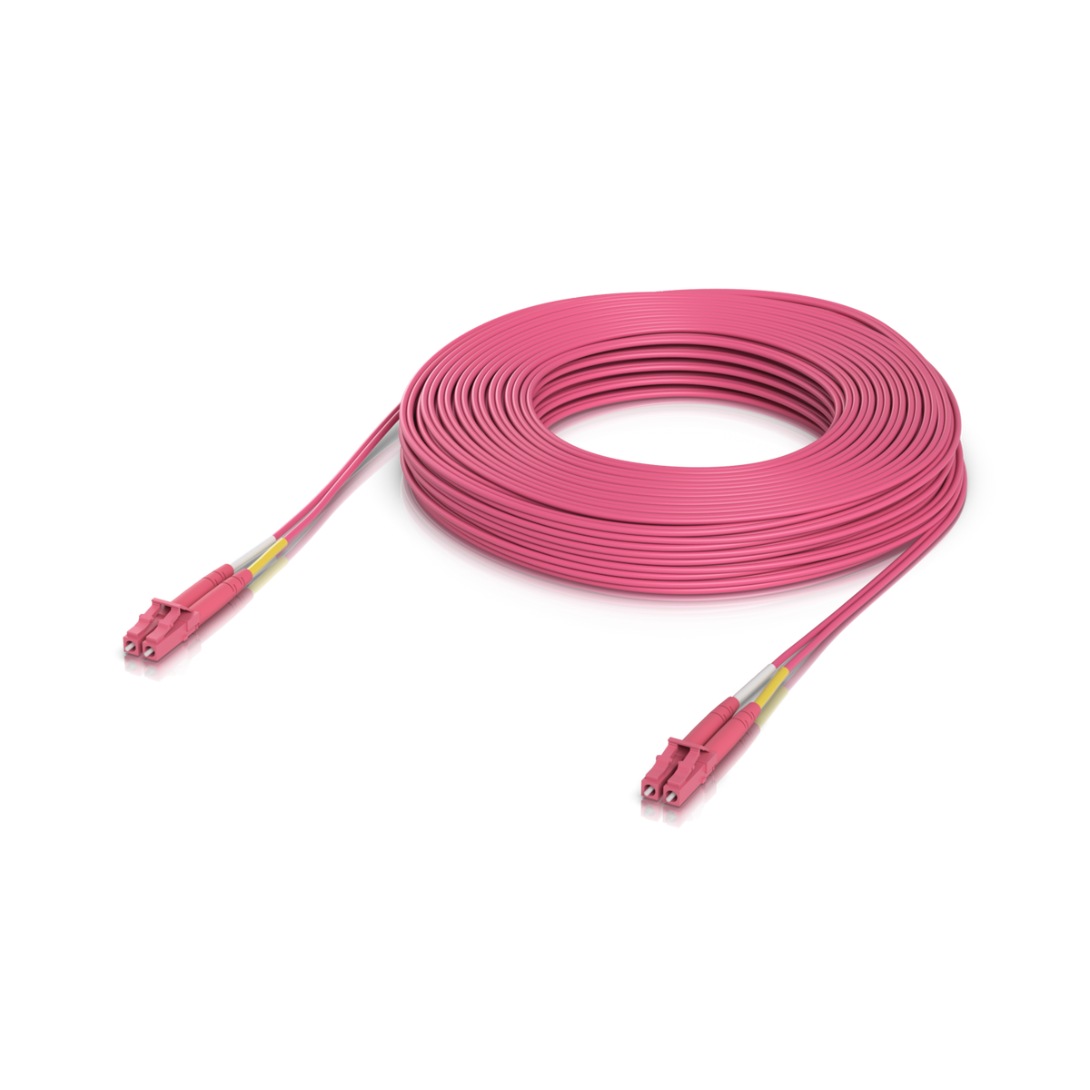 Ubiquiti UACC-OFC-M2-LULU-30M UniFi OM4 Duplex LC UPC Fiber Patch Cable 30m coiled with LC connectors at both ends
