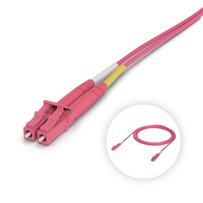 Ubiquiti UACC-OFC-M2-LULU-3M UniFi OM4 Duplex LC UPC Fiber Patch Cable 3m with dual LC connectors and coiled cable inset