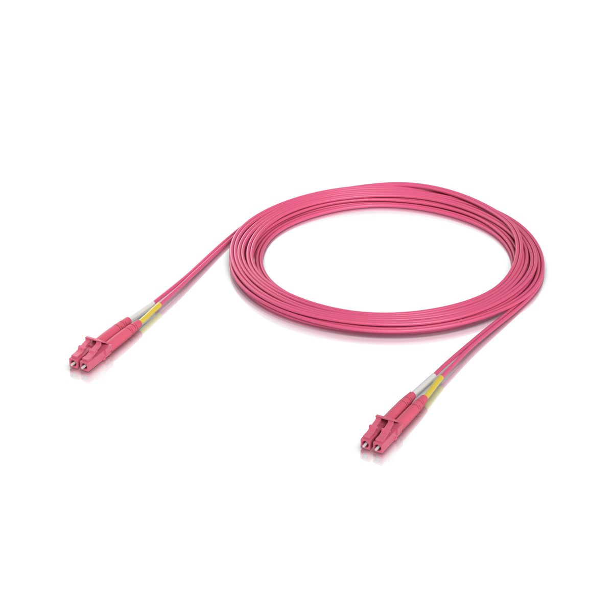 Ubiquiti UACC-OFC-M2-LULU-3M UniFi OM4 Duplex LC UPC Fiber Patch Cable 3m coiled with duplex LC connectors at both ends