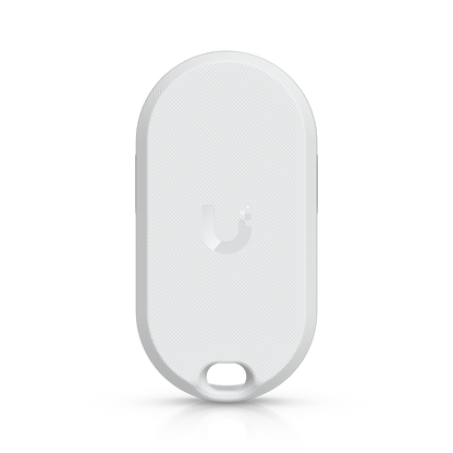 Ubiquiti USL-FOB UniFi Remote Control KeyFob rear view with textured cover, UniFi logo and keyring opening.