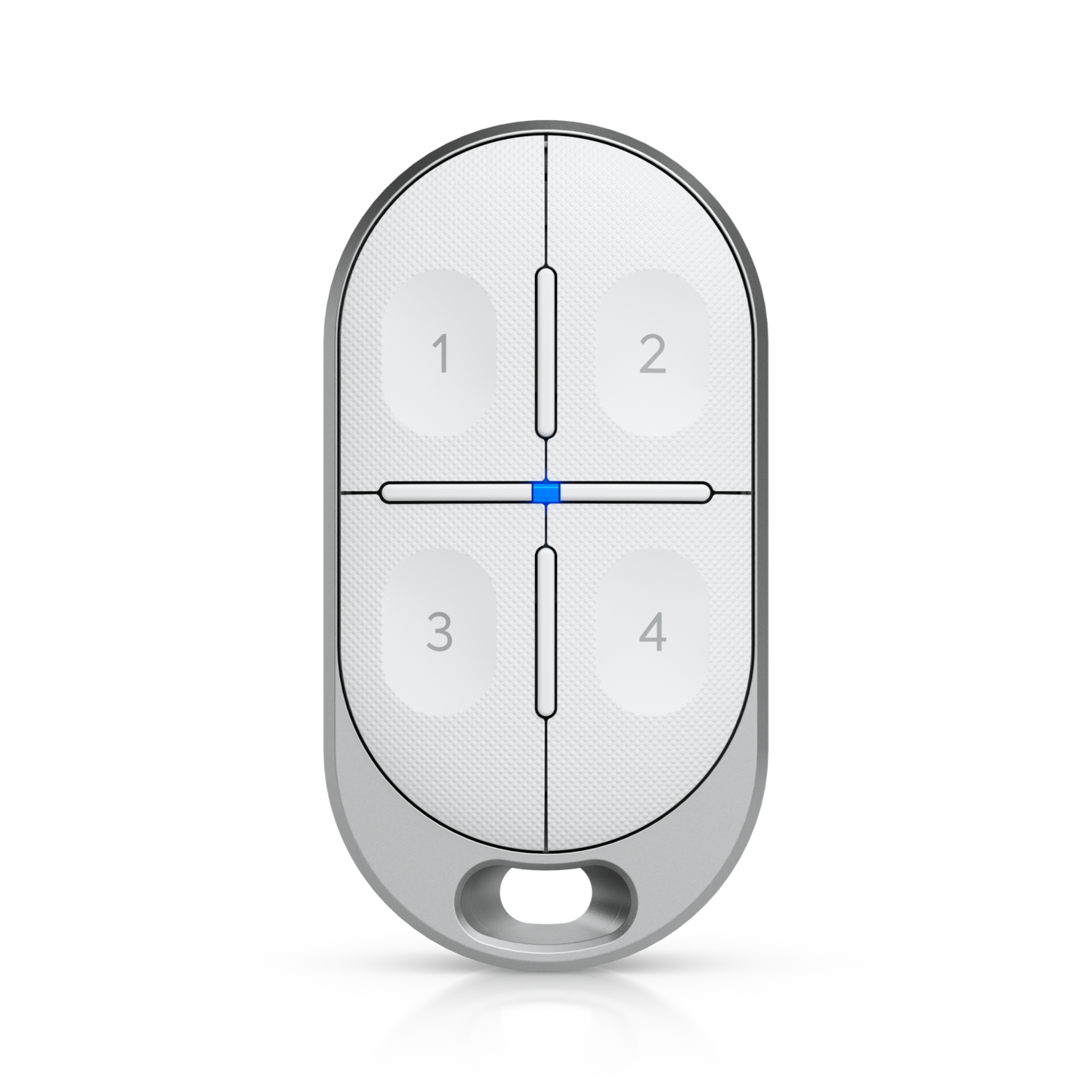 Front view of the Ubiquiti UniFi Remote Control KeyFob USL-FOB with four numbered programmable buttons.