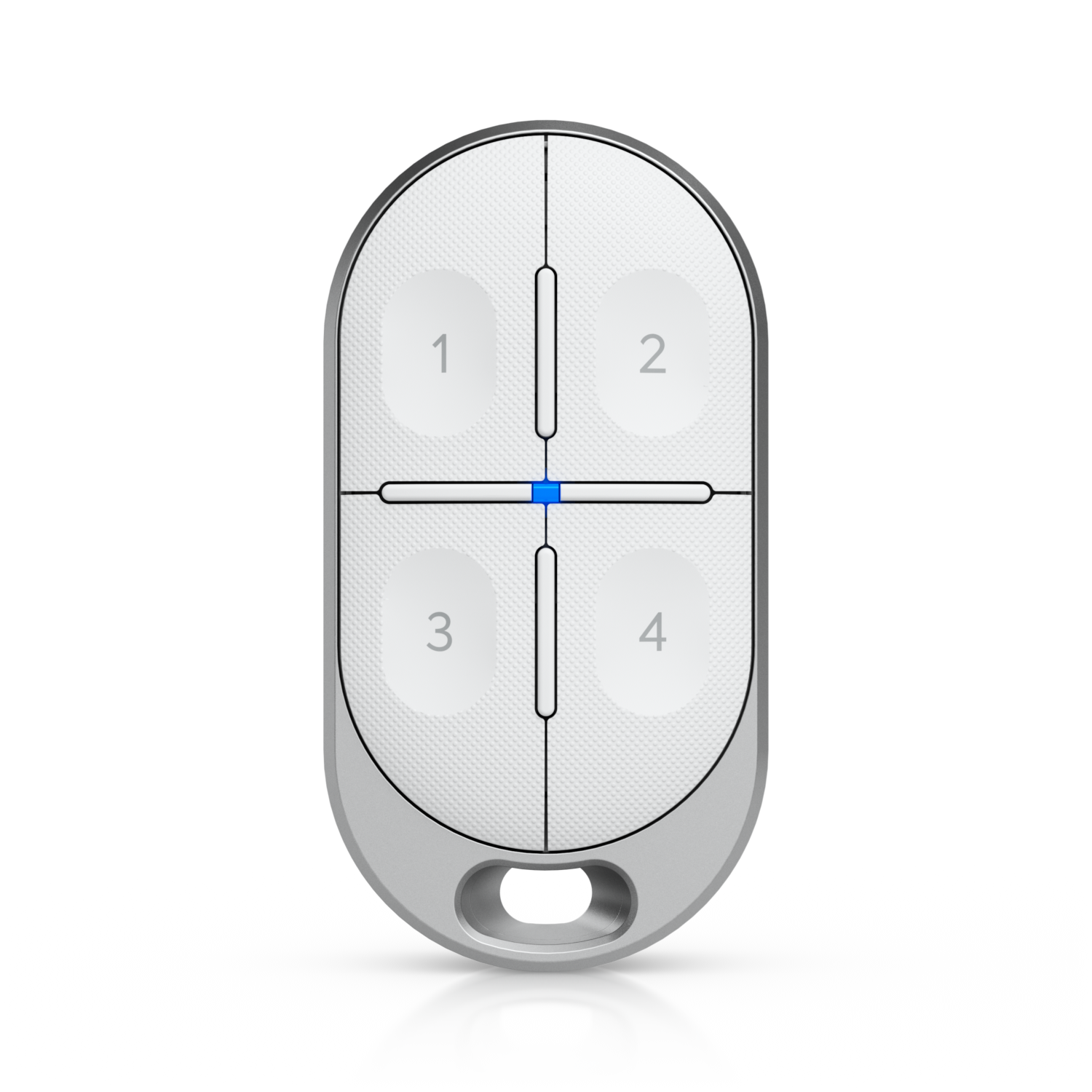 Front view of the Ubiquiti UniFi Remote Control KeyFob USL-FOB with four numbered programmable buttons.