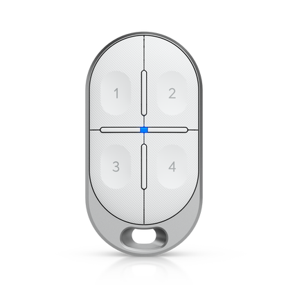 Front view of the Ubiquiti UniFi Remote Control KeyFob USL-FOB with four numbered programmable buttons.
