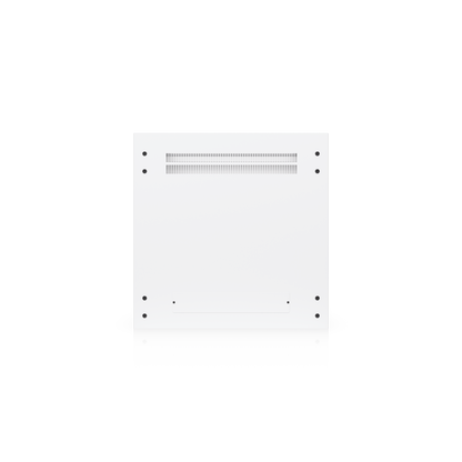 Ubiquiti UACC-Rack-12U-Wall-600-G UniFi Standard 12U rack cabinet bottom view with ventilation slots, mounting points and cable access plate.
