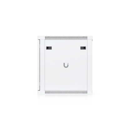 Ubiquiti UACC-Rack-12U-Wall-600-P UniFi 12U Rack Cabinet side view with removable panel, dual latches and ventilation slots
