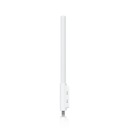 Side view of the Ubiquiti UniFi SuperLink high-gain antenna showing the bracket slots and bottom cable connector