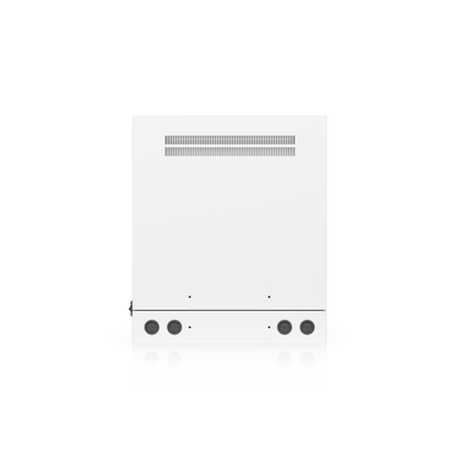 Ubiquiti UACC-Rack-12U-Wall-SW-P UniFi Swing 12U Rack Cabinet underside view showing ventilation slots and cable entry ports