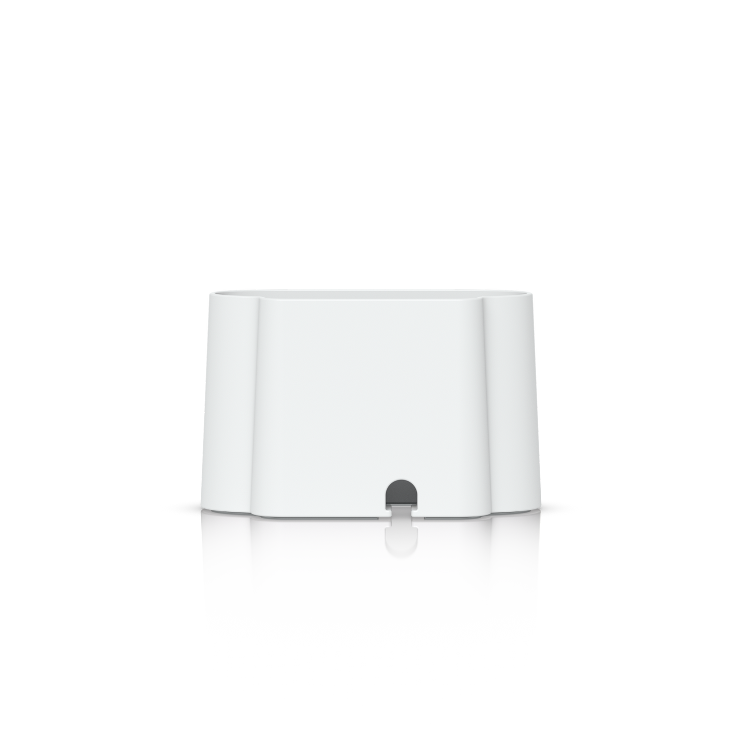Rear view of the Ubiquiti UniFi Swiss Army Knife Table Stand showing the central cable-routing slot