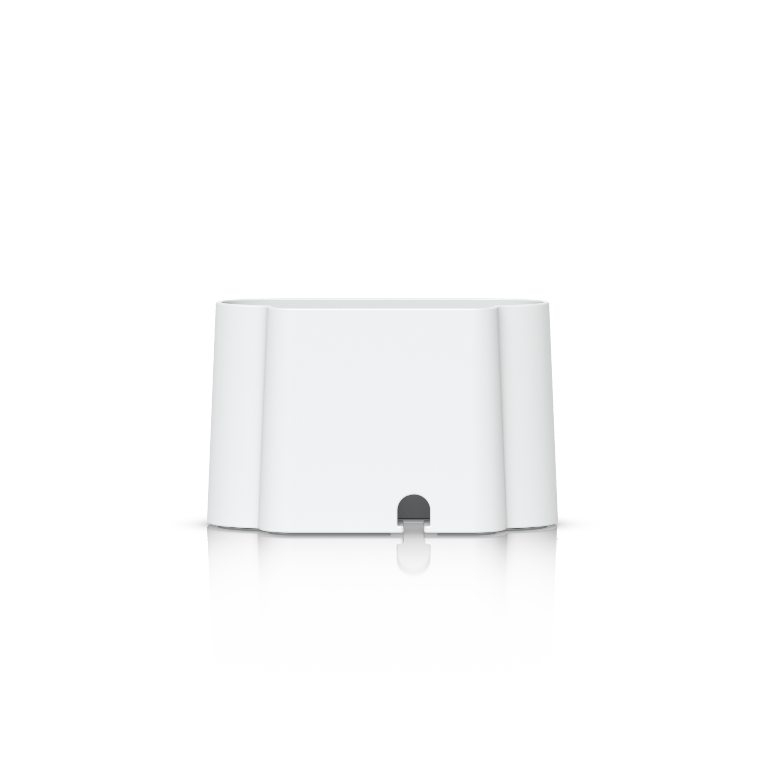 Rear view of the Ubiquiti UniFi Swiss Army Knife Table Stand showing the central cable-routing slot