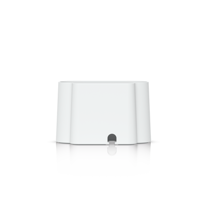 Rear view of the Ubiquiti UniFi Swiss Army Knife Table Stand showing the central cable-routing slot