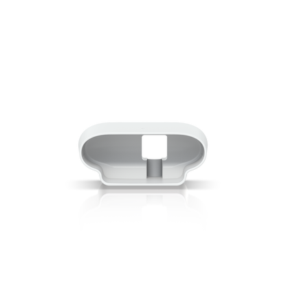 Top view of the UniFi Swiss Army Knife Table Stand showing the recessed device cradle and cable channel