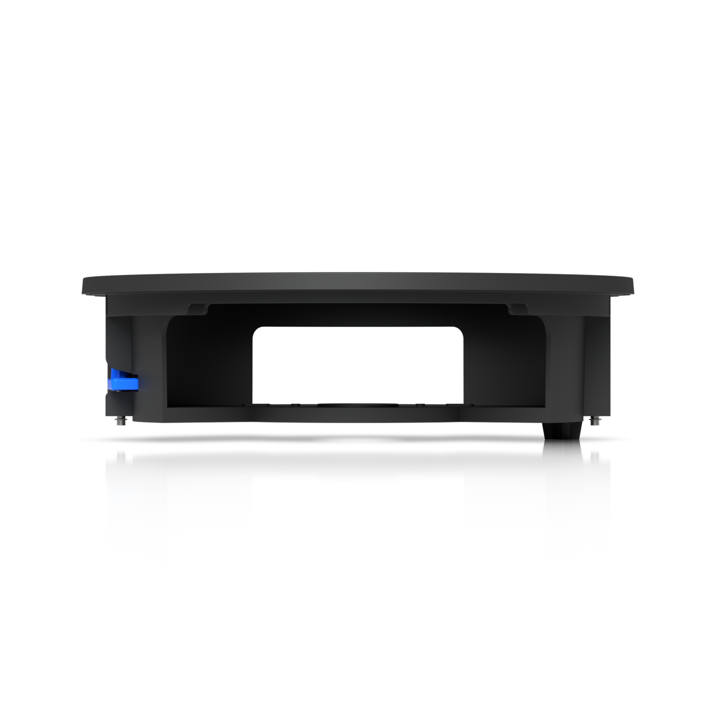 Side profile of the Ubiquiti UACC-G6-Dome-FM-B black recessed housing, showing its large access openings.