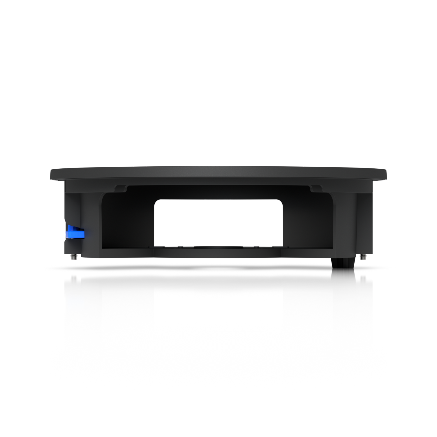 Side profile of the Ubiquiti UACC-G6-Dome-FM-B black recessed housing, showing its large access openings.