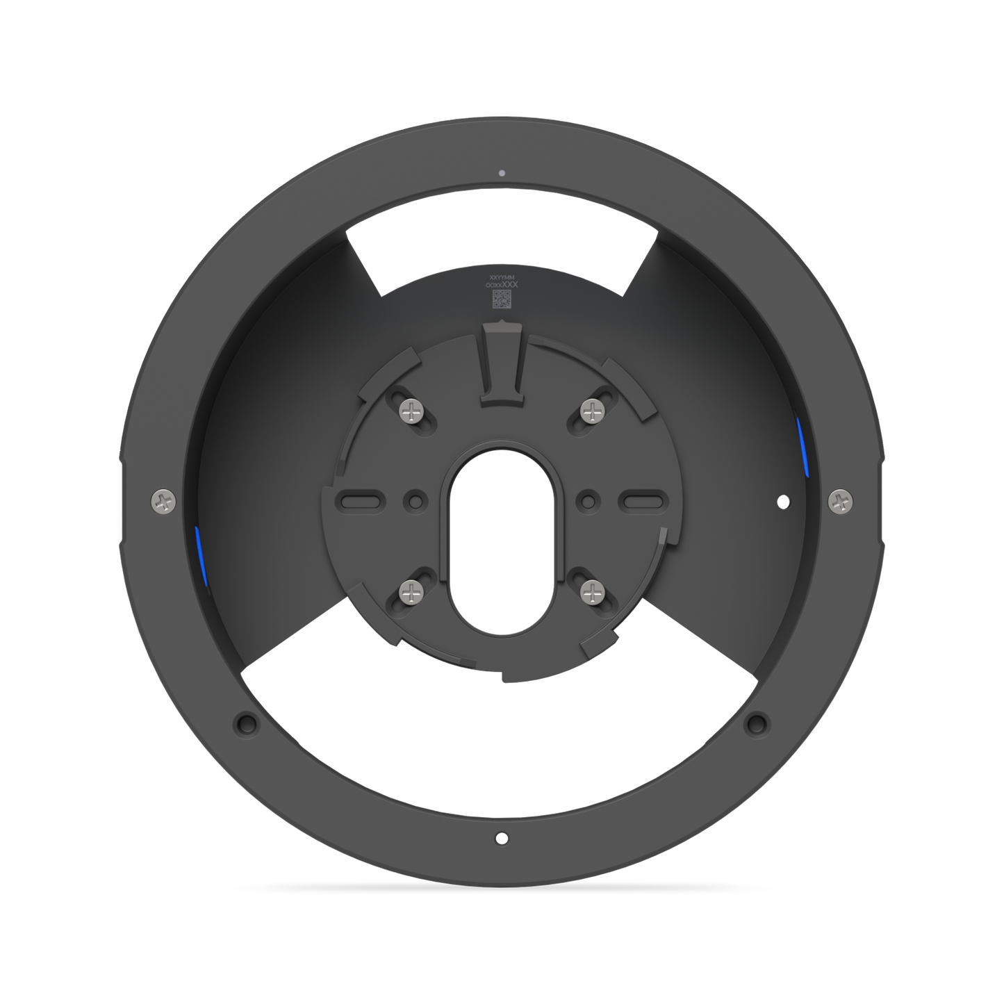 Ubiquiti UACC-G6-Dome-FM-B housing with the circular G6 Dome camera mounting plate secured by four screws.
