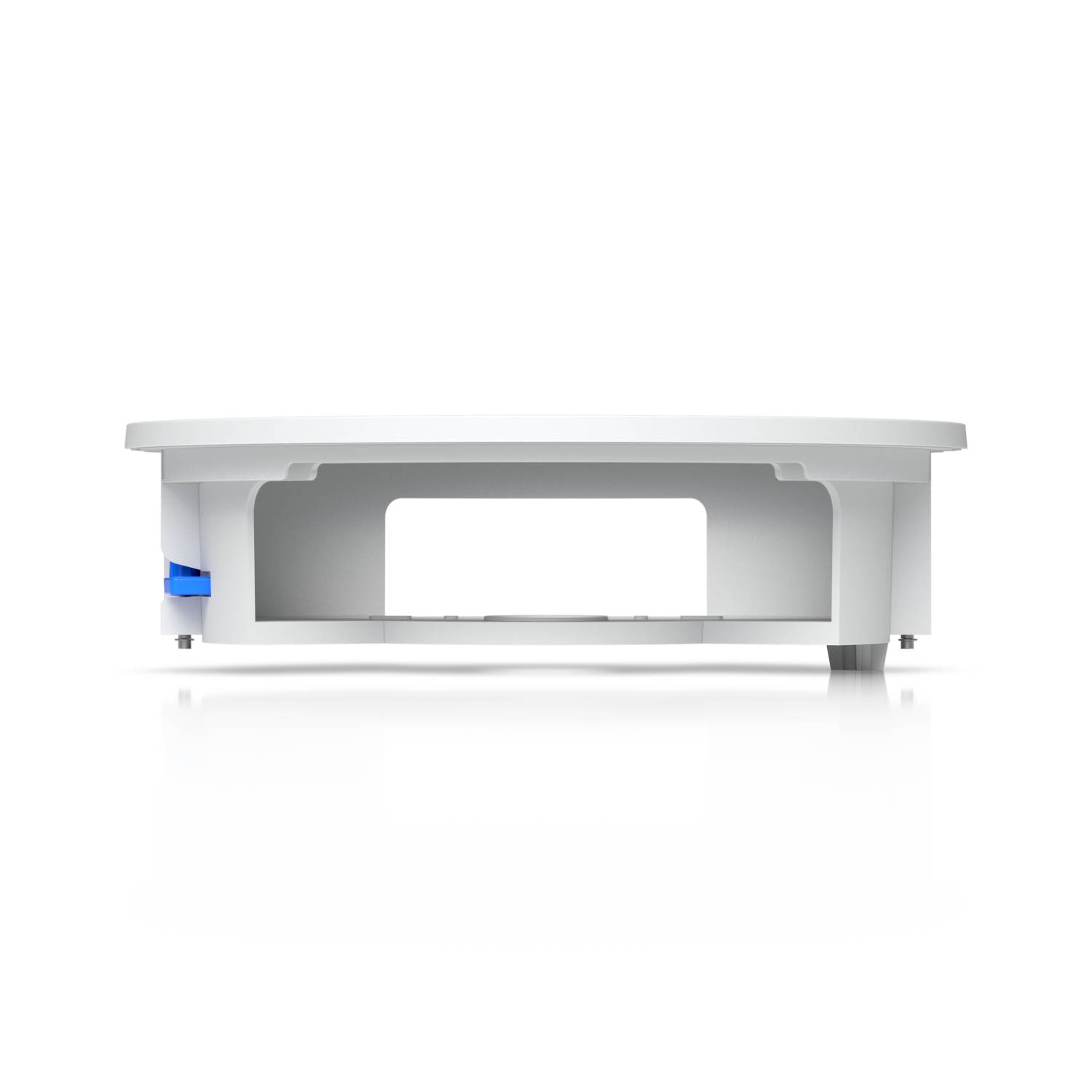 Low-profile side view of the Ubiquiti UACC-G6-Dome-FM-W white ceiling flush-mount housing