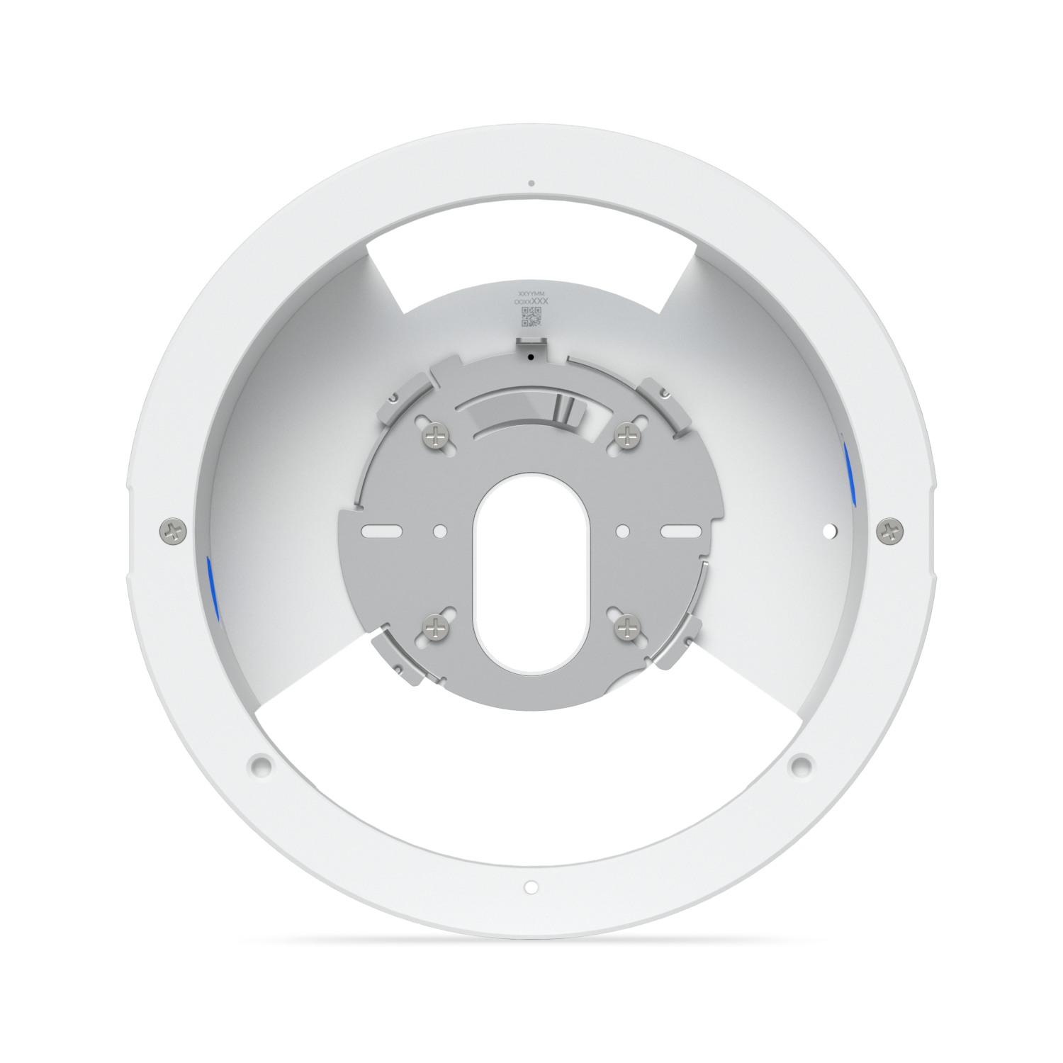 Interior view of the Ubiquiti UACC-G6-Dome-FM-W with metal camera mounting plate secured in place