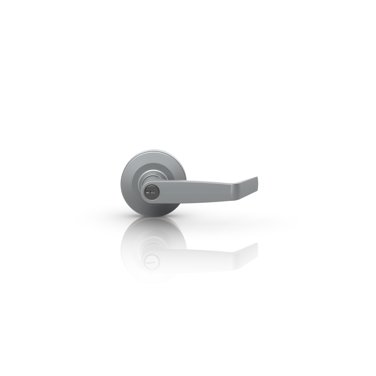 Ubiquiti UACC-PanicBar UniFi Panic Bar keyed lever handle in a straight front view, showing the round trim plate and integrated key cylinder.