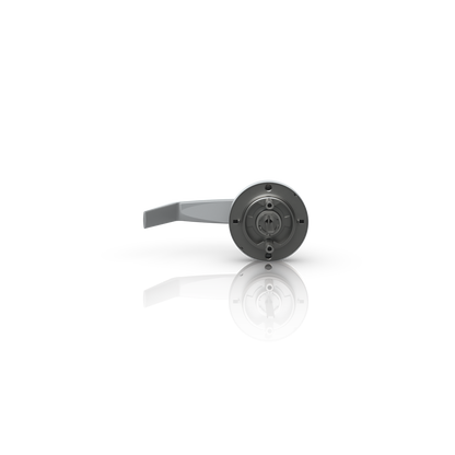 Ubiquiti UACC-PanicBar UniFi Panic Bar lever handle rear view showing the circular mounting plate, fastener points and central mechanism.