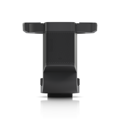 Ubiquiti UACC-Pro-Bullet-Enhancer UniFi Pro Bullet Enhancer in Black, lower rear view showing the perforated grille, side release tabs and threaded mounting connection.