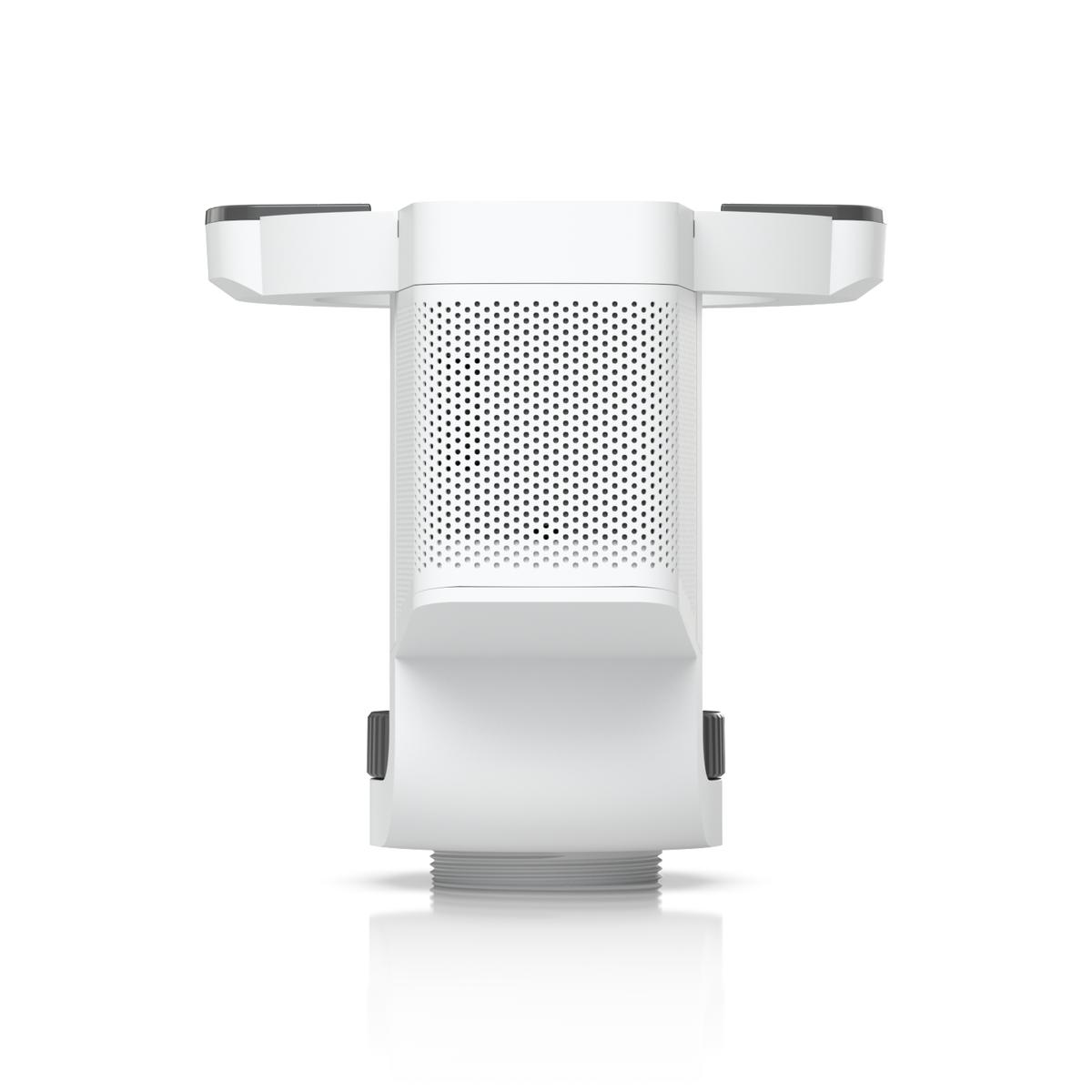 Ubiquiti UACC-Pro-Bullet-Enhancer UniFi Pro Bullet Enhancer in white, underside view showing the perforated grille, side tabs and threaded mounting connection